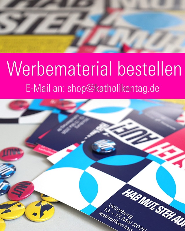 Jetzt kostenfrei Werbematerial für den Katholikentag bestellen!
Ob für eure Gemeinde, Gruppe oder zum Weitergeben – wir haben für euch:
📄 Infoflyer
🙏 Gebetsbilder
👥 Flyer für Gruppen & Helfende
🖼️ Plakate in verschiedenen Größen und Farben (A2, A3, A4 – gelb, cyan, magenta)
💌 Postkarten
Schreibt uns einfach eine Mail mit den gewünschten Mengen an: shop@katholikentag.de
Mehr Infos & vielfältiges Downloadmaterial findet ihr unter:
katholikentag.de/downloads
#katholikentag2026 #werbematerial #würzburg #shop